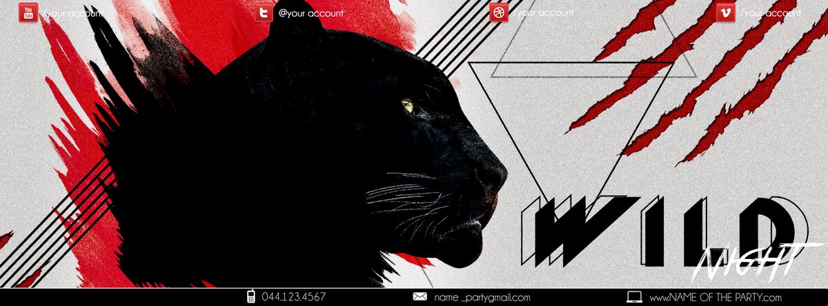 Wild night PSD Flyer Template