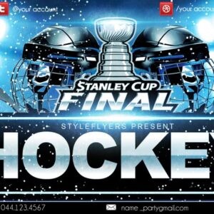 Jun Ice Hockey Stanley Cup finals PSD Flyer Template