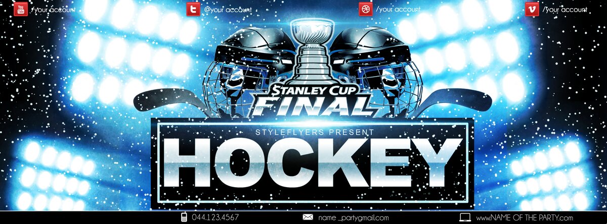 Jun Ice Hockey Stanley Cup finals PSD Flyer Template