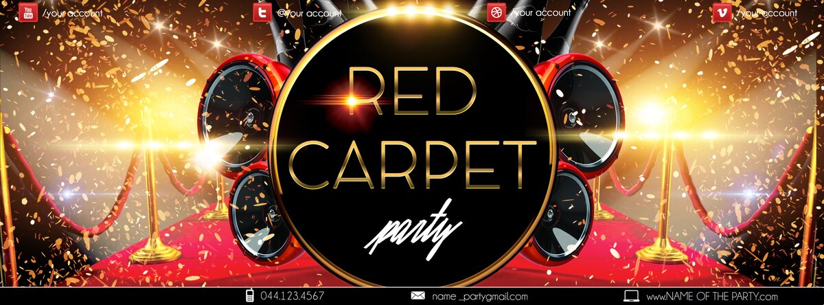red carpet party PSD Flyer Template