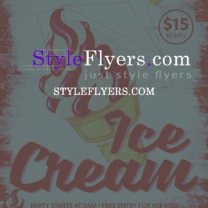 Ice cream party PSD Flyer Template
