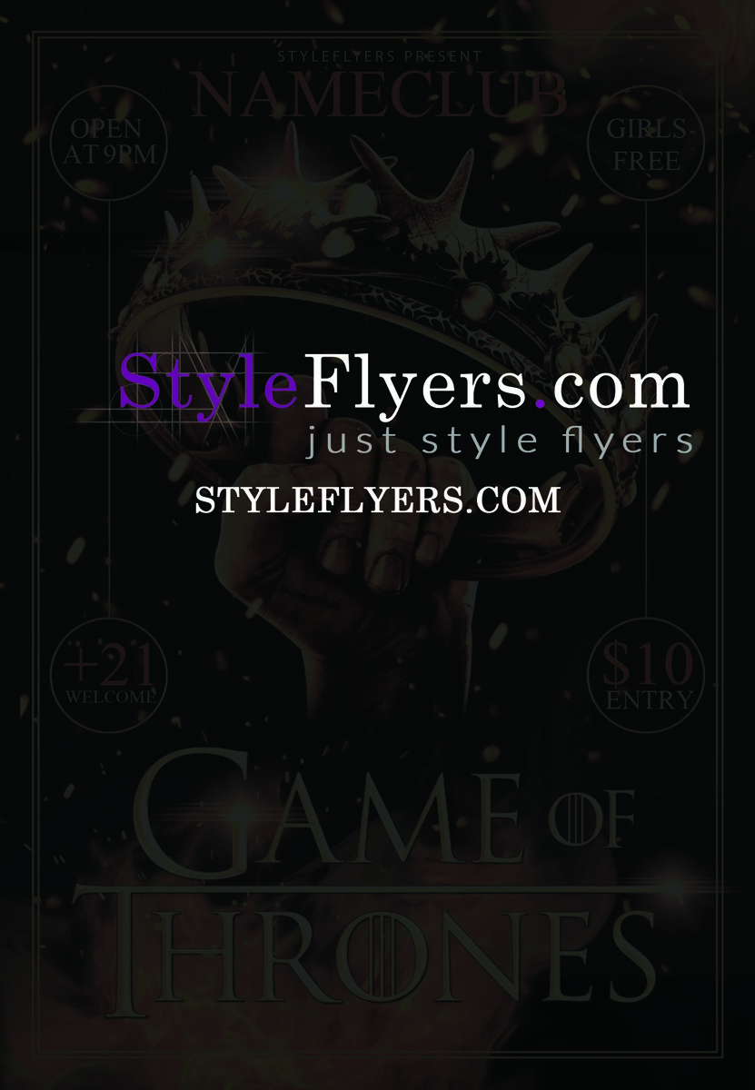 Game of Thrones party PSD Flyer Template