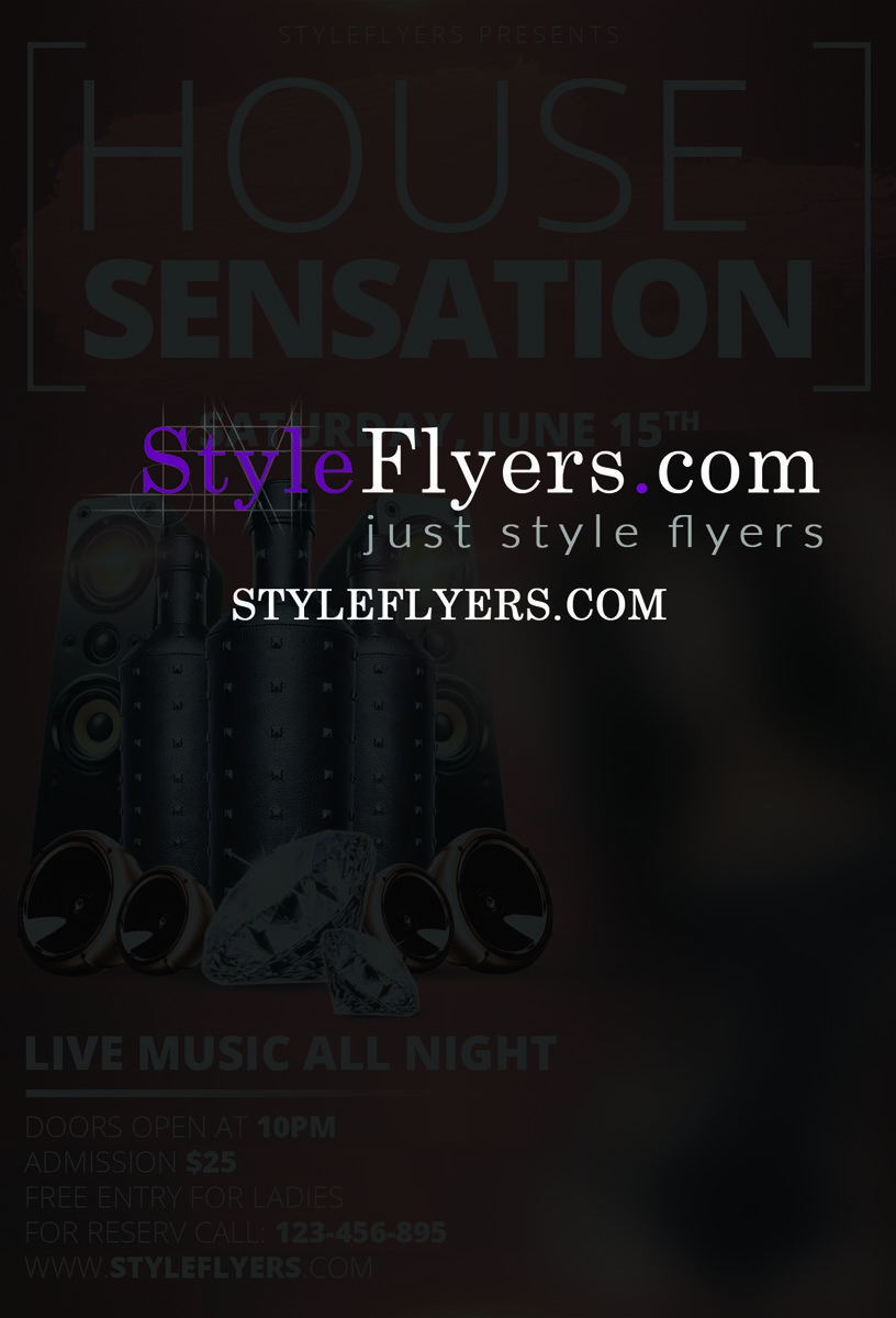 house sensation PSD Flyer Template