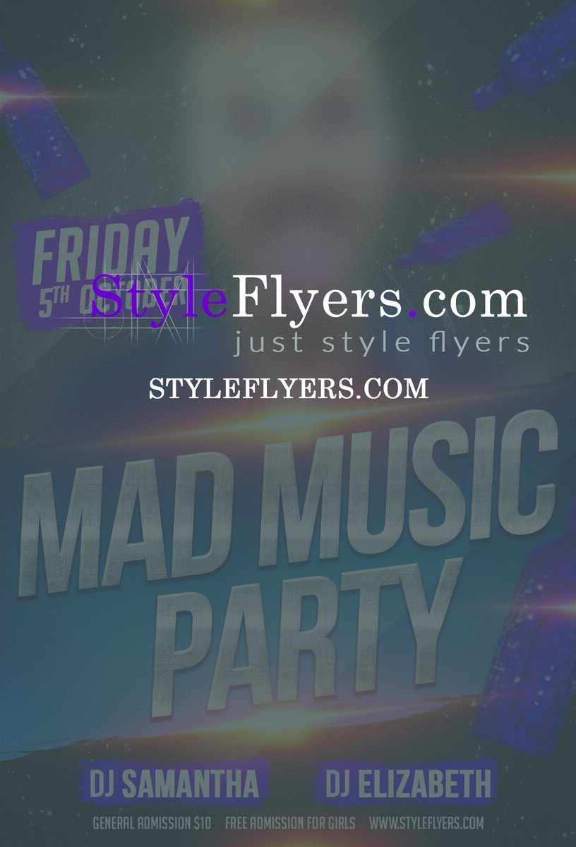 mad music party PSD Flyer Template