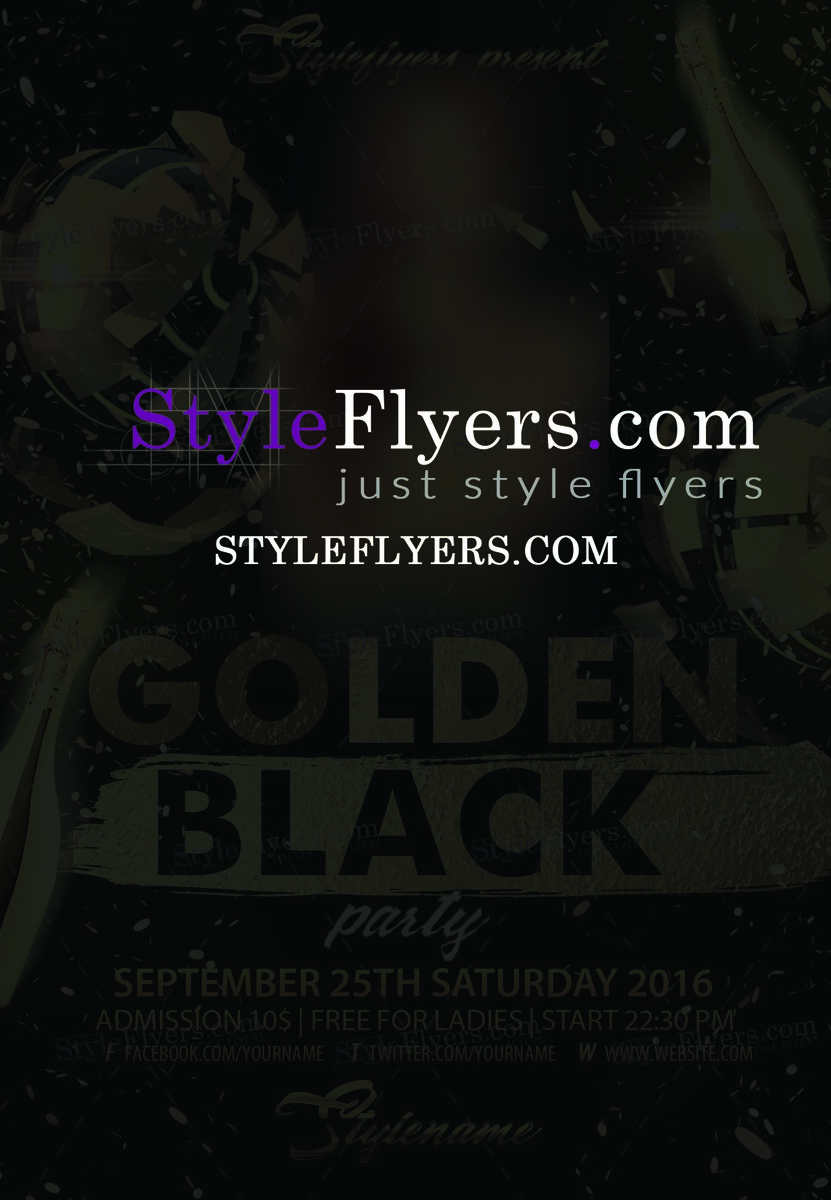Golden black PSD Flyer Template