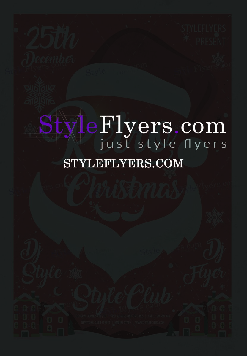 Retro Christmas PSD Flyer Template