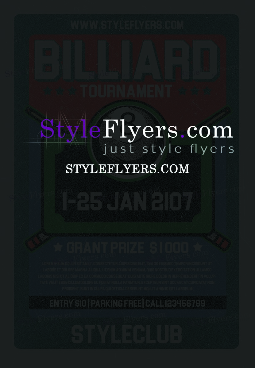 Billiard Tournamet PSD Flyer Template