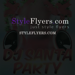 Dj Party Santa PSD Flyer Template
