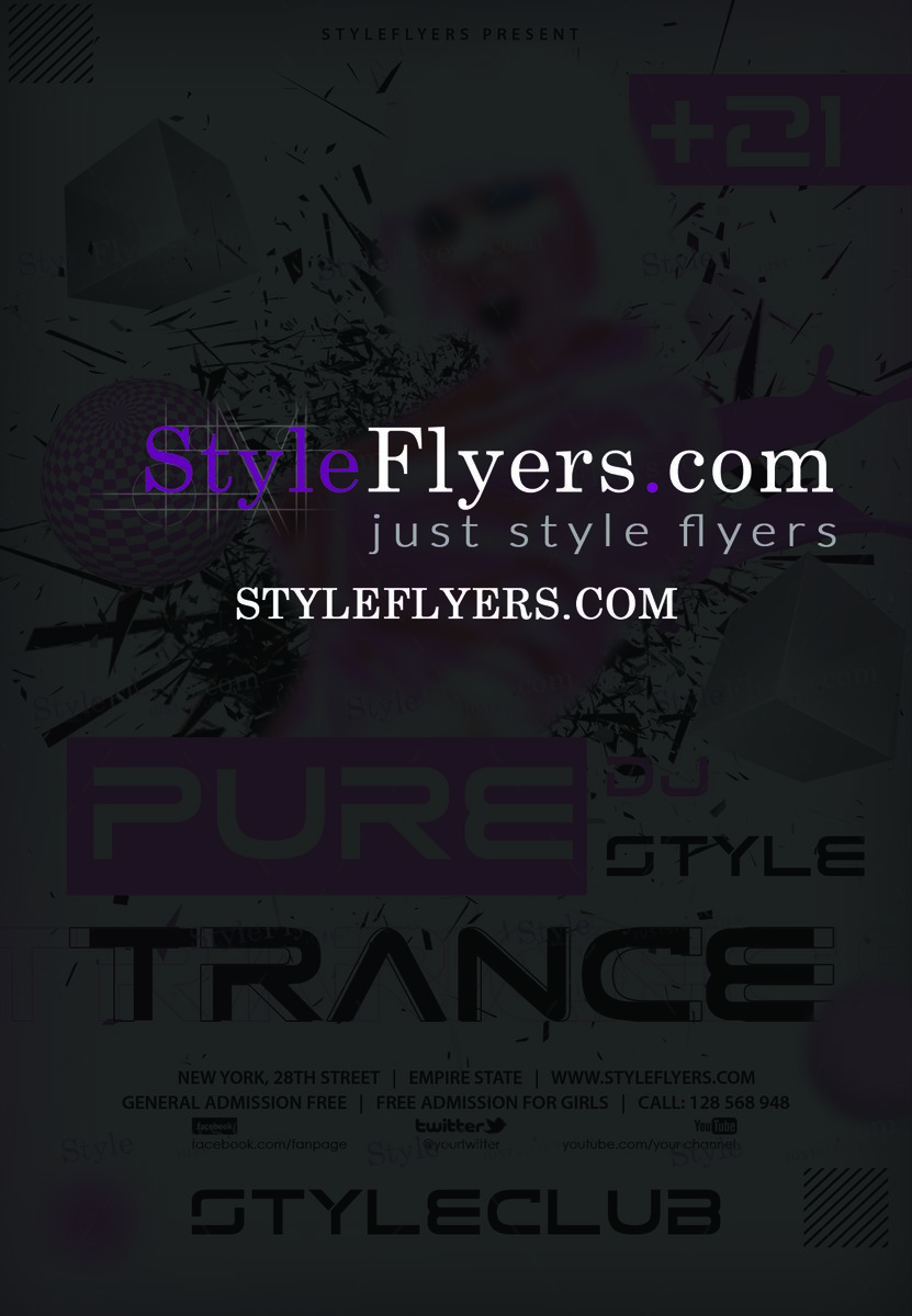pure trance PSD Flyer Template