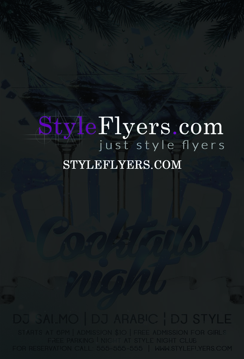 cocktails night PSD Flyer Template