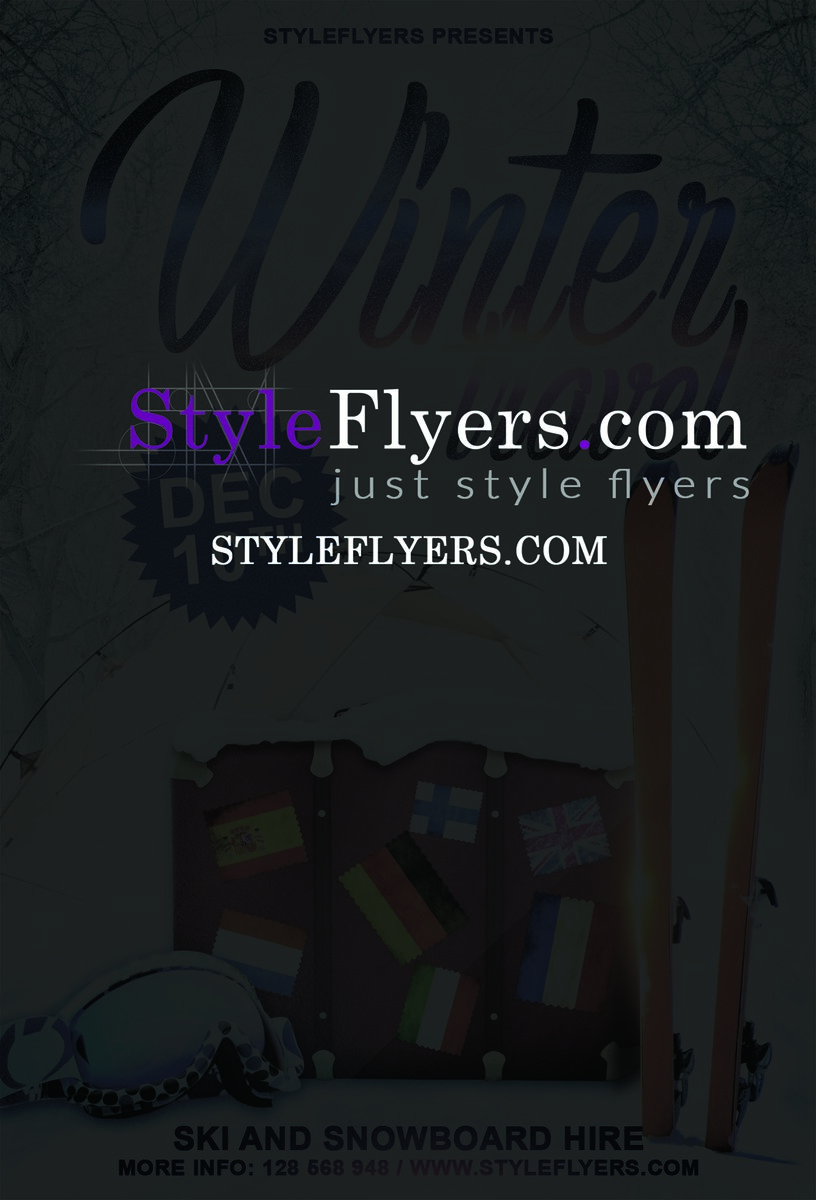 winter travel PSD Flyer Template