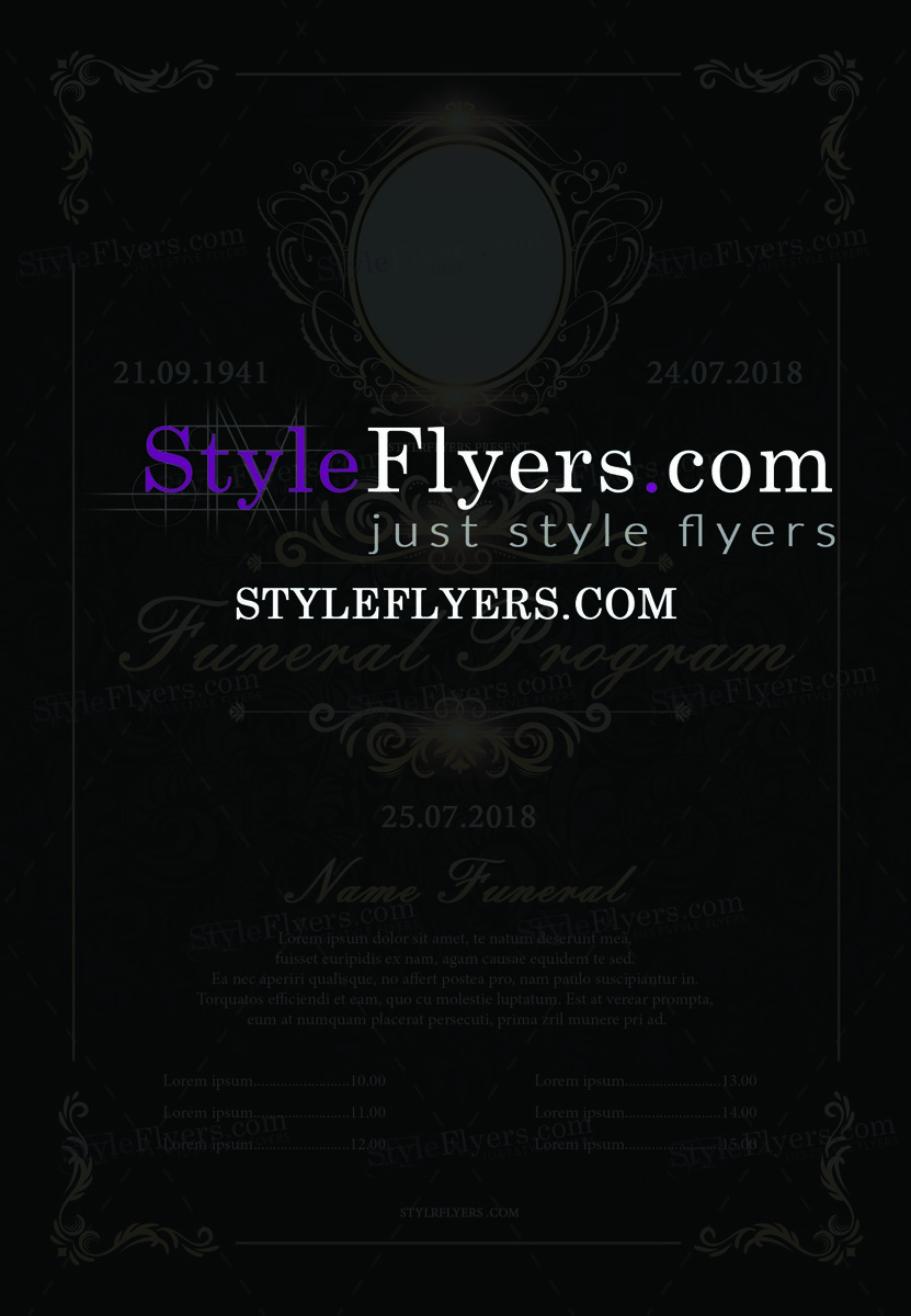 funeral Program PSD Template