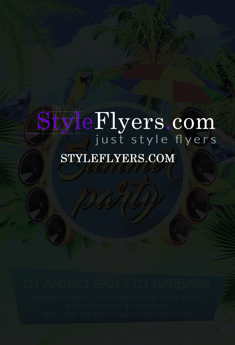 Summer Party PSD Flyer Template1