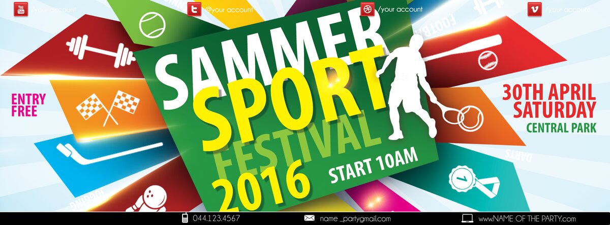 sammer sport festival PSD Flyer Template