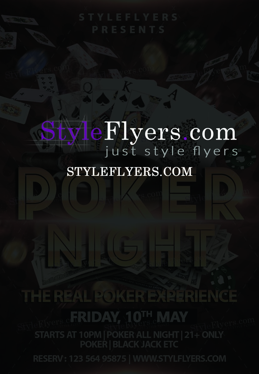 Poker night PSD Flyer template upd