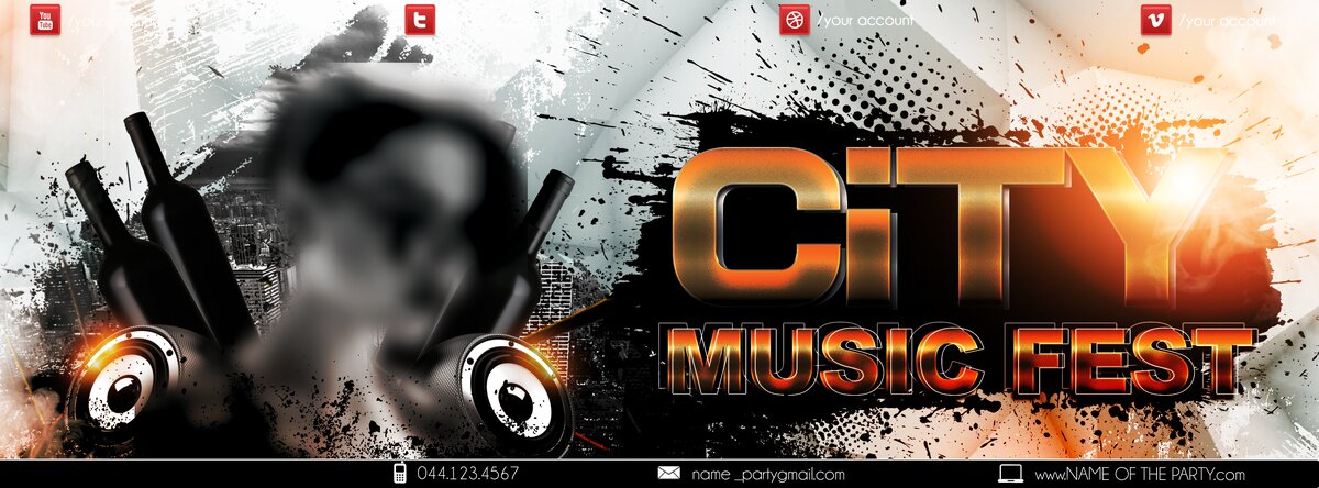 city music fest PSD Flyer Template