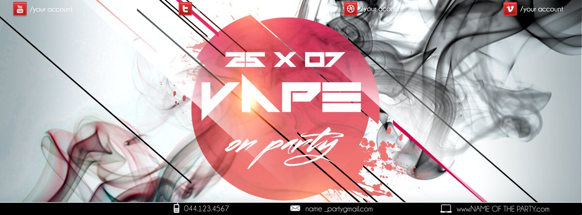 vape on party PSD Flyer Template