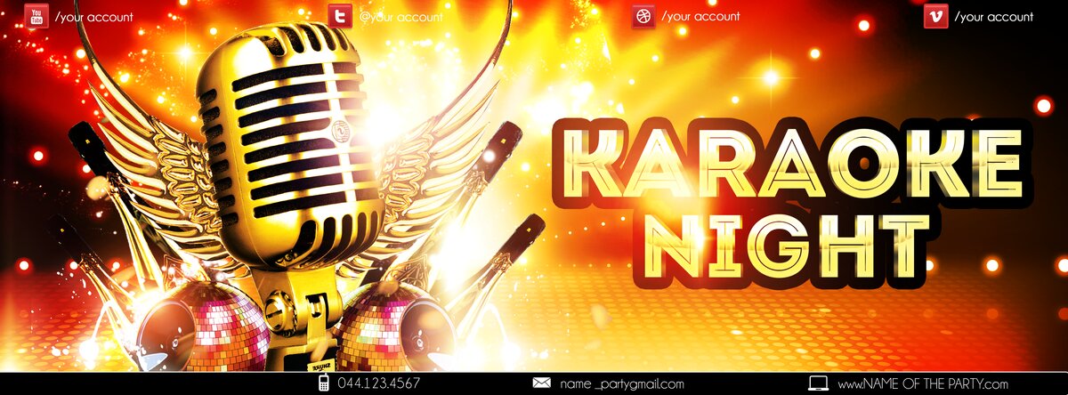 Karaoke Night PSD Flyer Template
