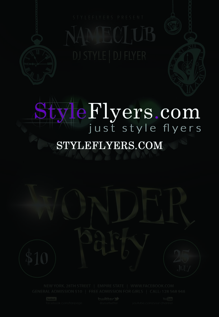 wonder party PSD Flyer Template