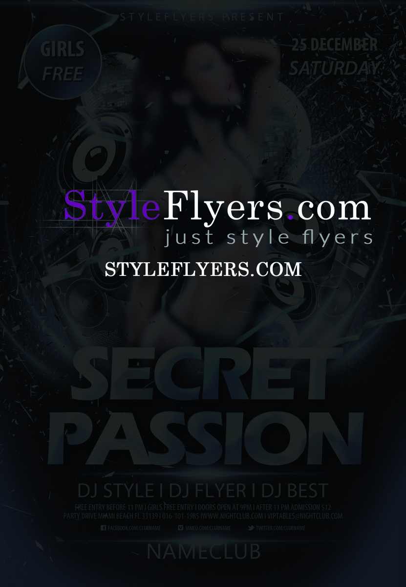 Secret passion PSD Flyer Template