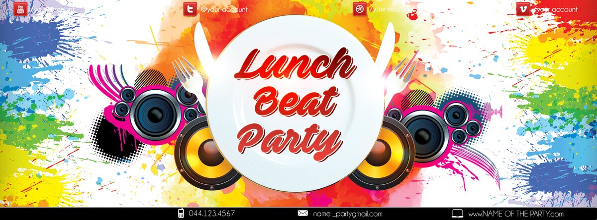 Lunch Beat Party PSD Flyer Template