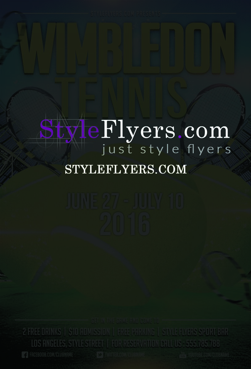 Tennis Wimbledon PSD Flyer Template