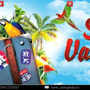 summer vacation PSD Flyer Template