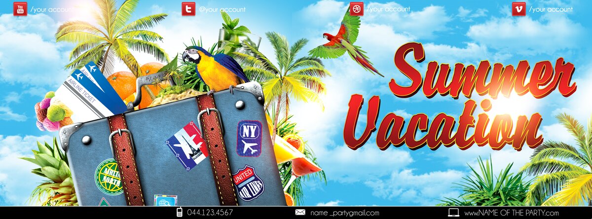 summer vacation PSD Flyer Template