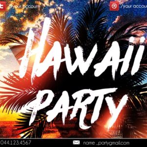 Hawaii party PSD Flyer Template