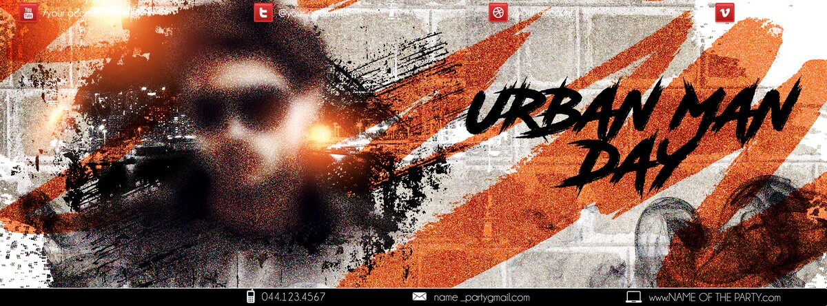 Urban man Day PSD Flyer Template