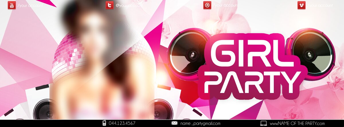 Girl Party PSD Flyer Template