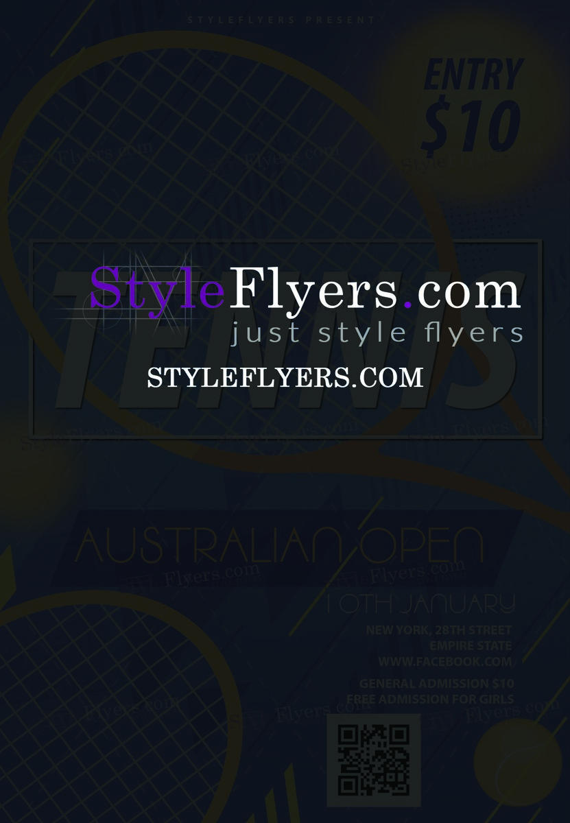 Tennis. Australia Open PSD Flyer Template