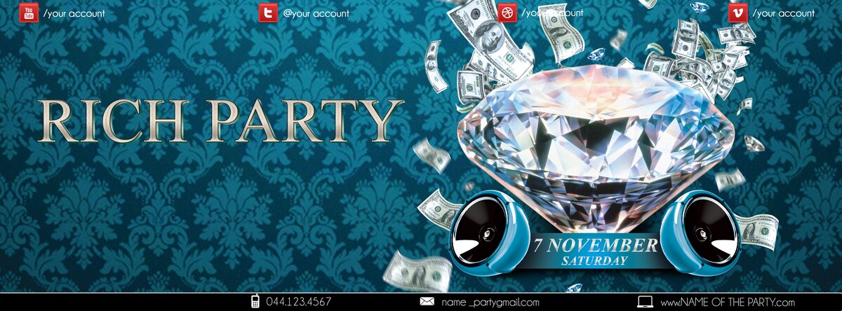 Rich Party PSD Flyer Template
