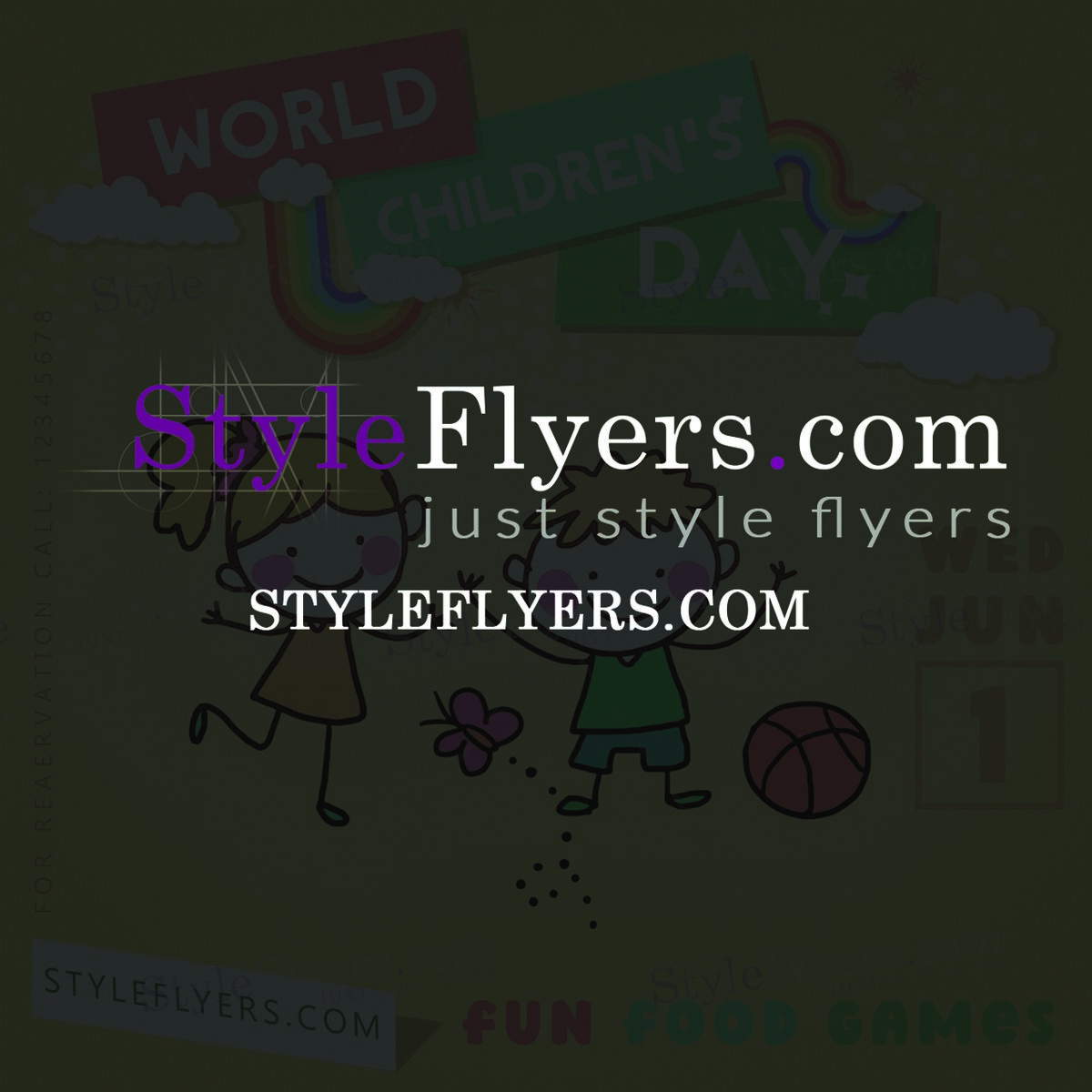 world children's day PSD Flyer Template