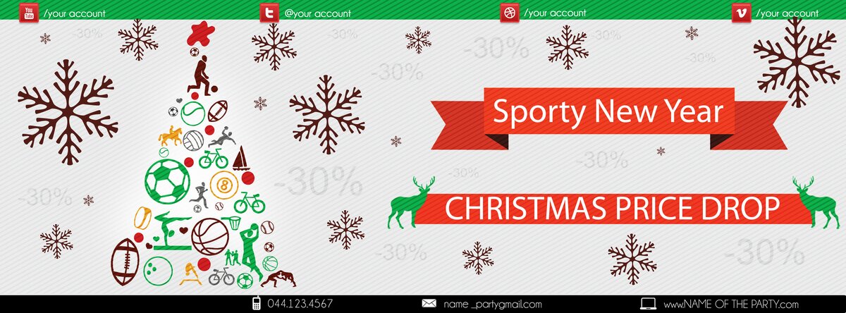 Sporty New Year PSD Flyer Template
