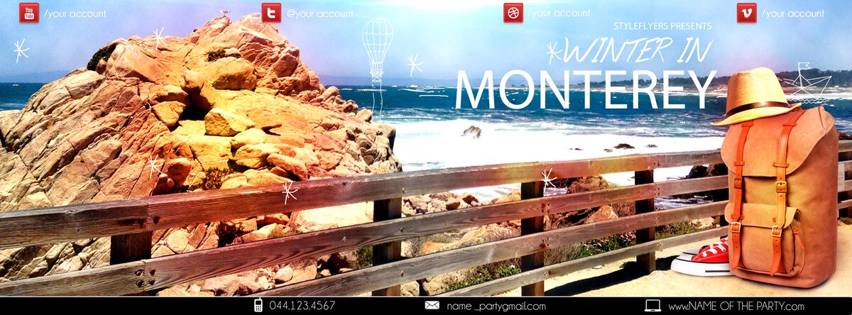 Winter in Monterey PSD Flyer Template