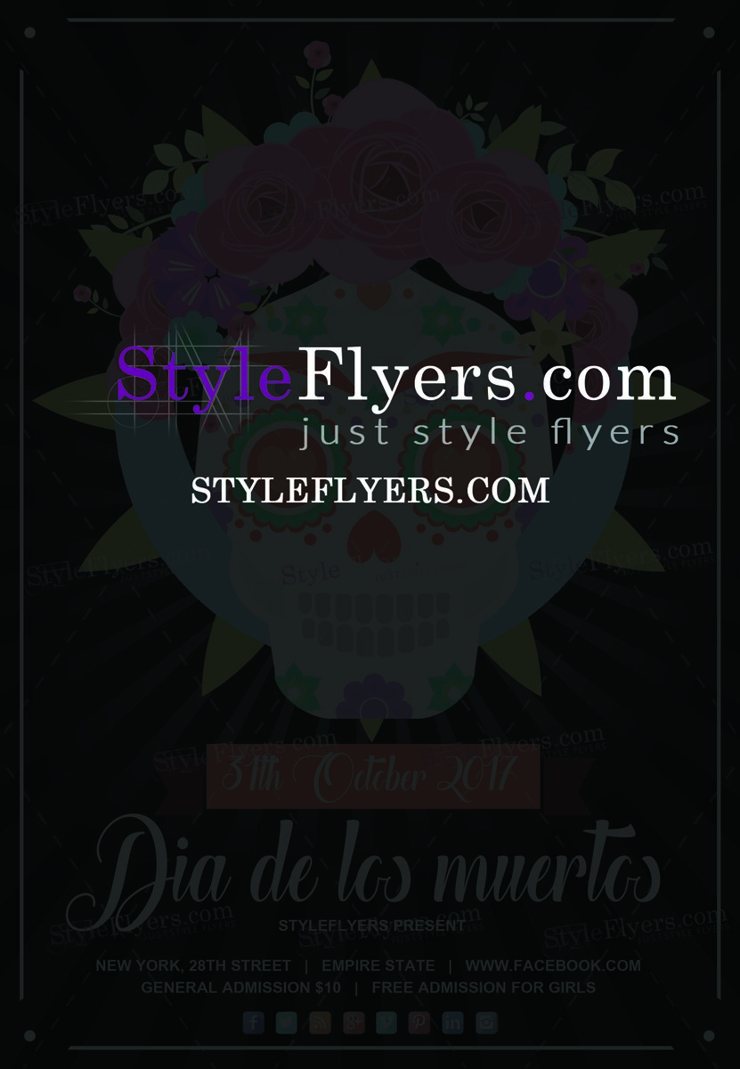 dia de los muertos PSD Flyer Template