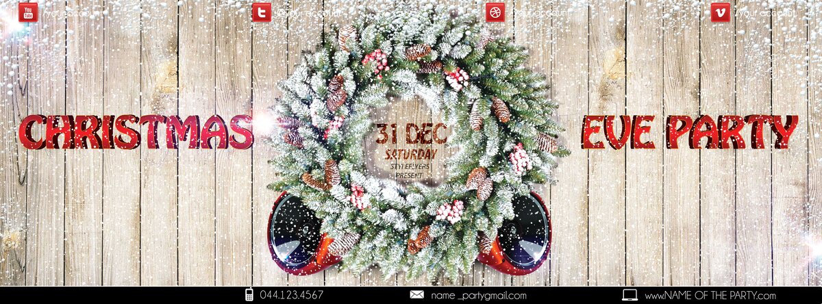 Christmas eve party PSD Flyer Template
