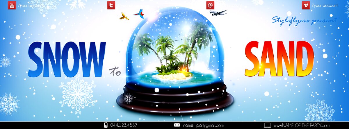 Snow to sand – holidays travel1 PSD Flyer Template