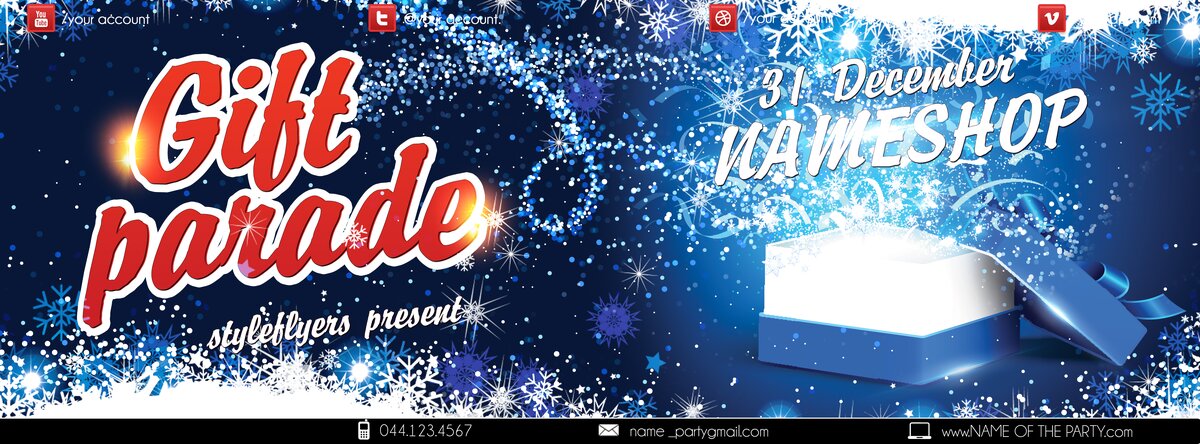 Gift parade PSD Flyer Template