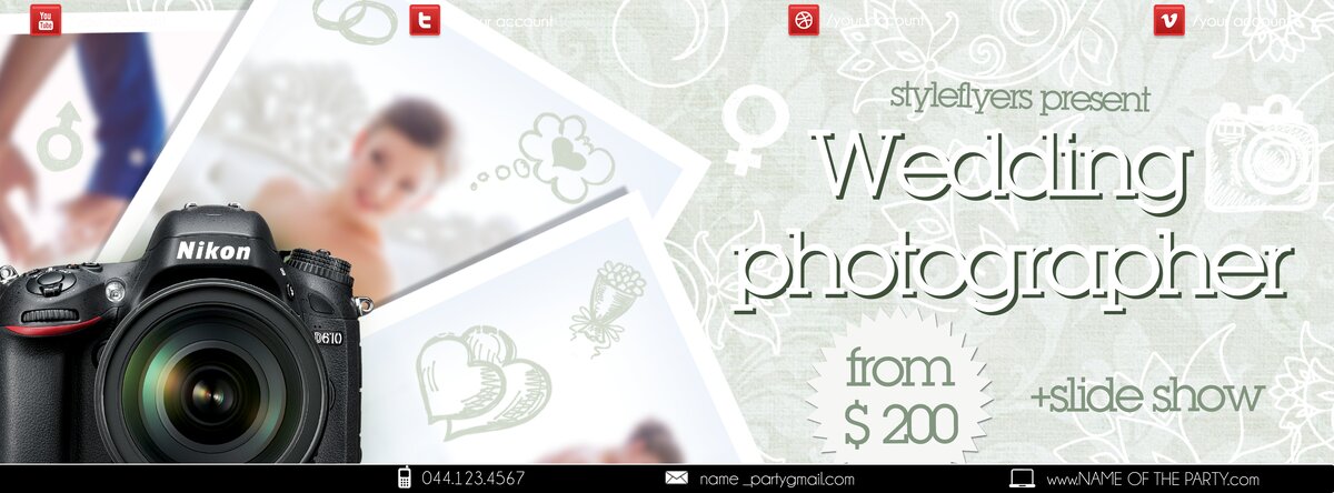 Wedding photographer PSD Flyer Template
