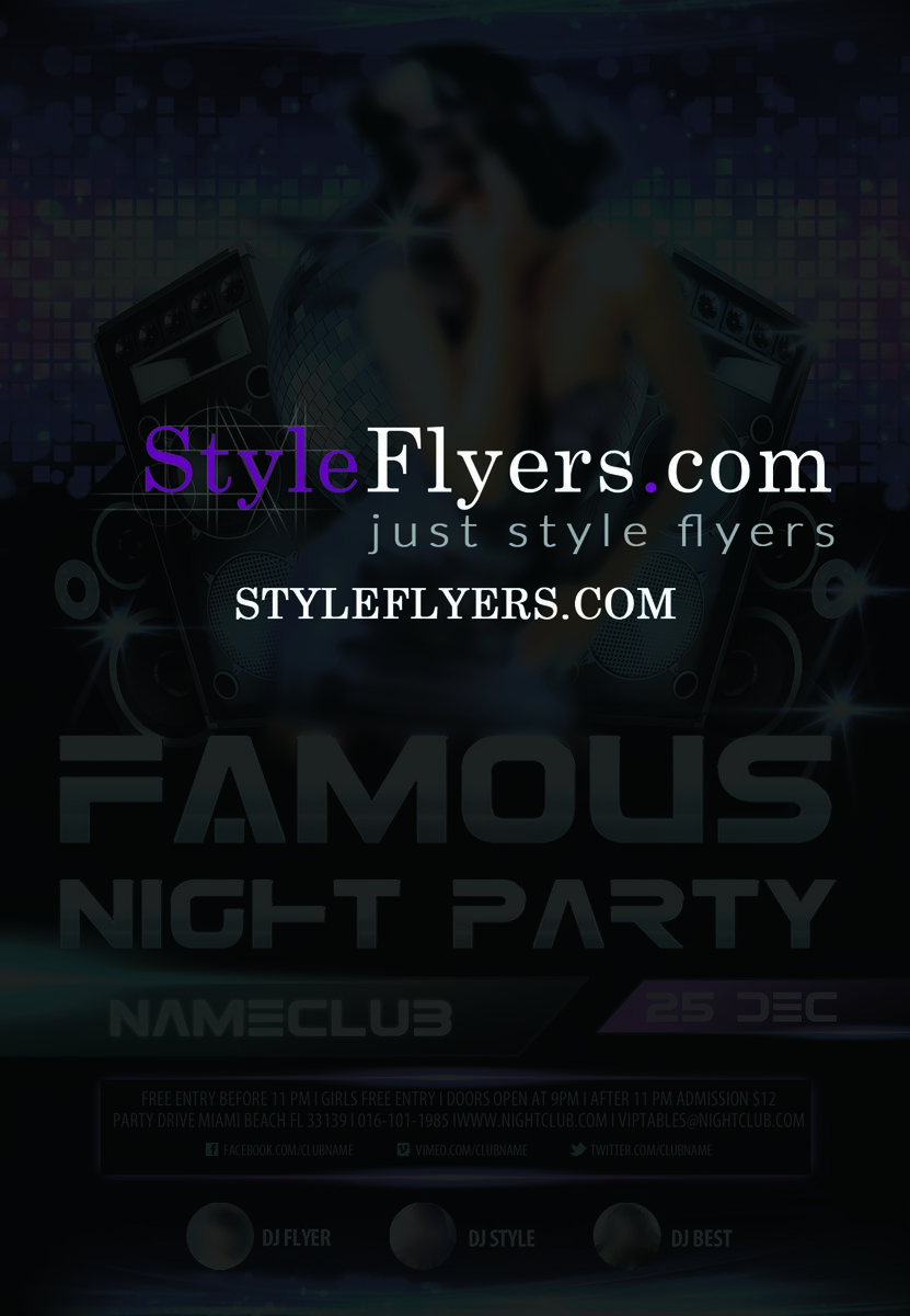 Famous Night Party PSD Flyer Template