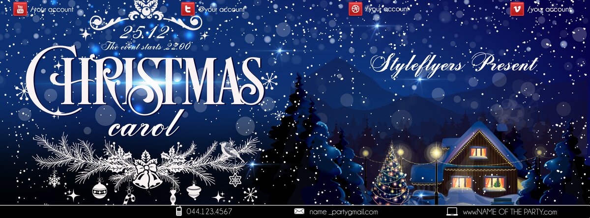 CHRISTMAS CAROL PSD Flyer Template