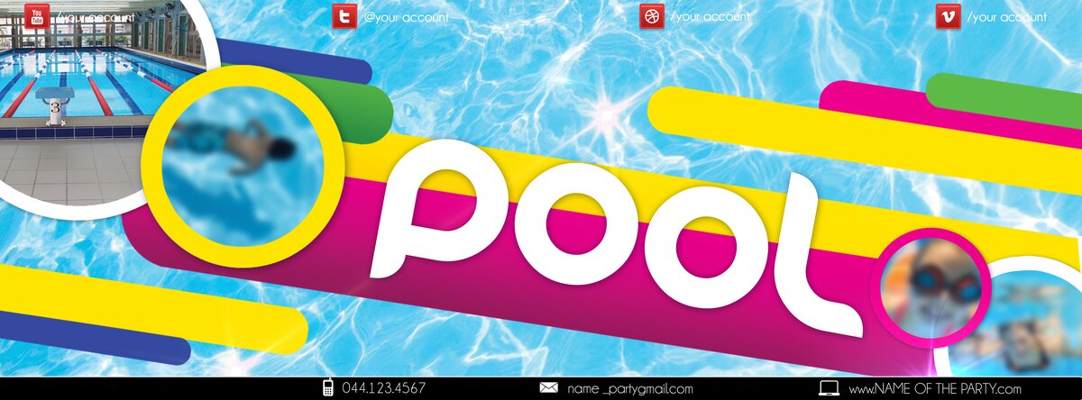 Pool first visit for free PSD Flyer Template