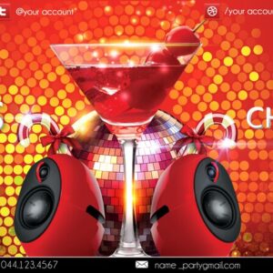 CHRISTMAS CHERRY COCKTAIL PSD Flyer Template