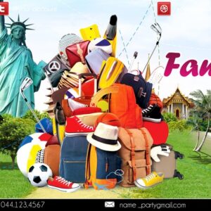 Family travel PSD Flyer Template
