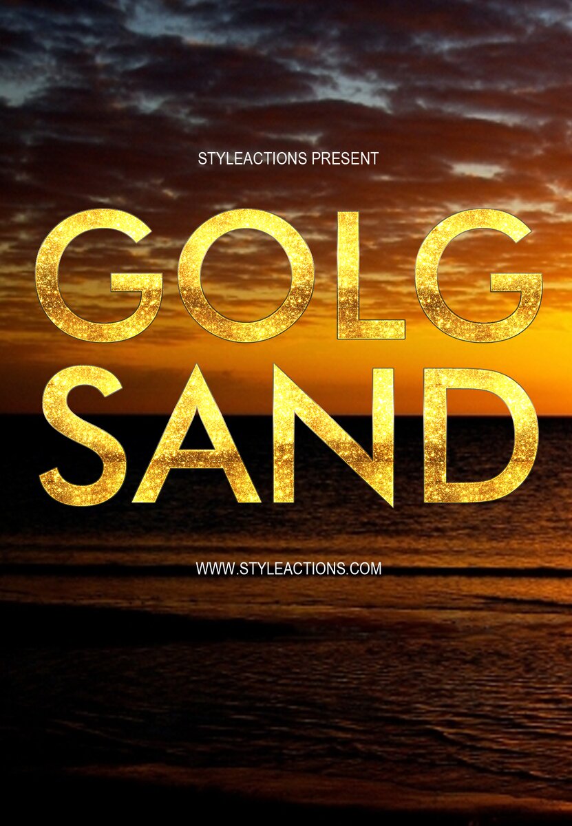 Gold Sand Text Style PSD Action