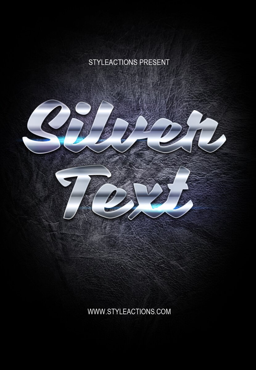 Silver Text Effect PSD Action