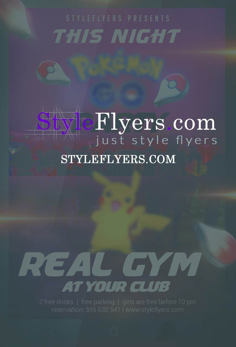 Pokemon go party PSD Flyer Template