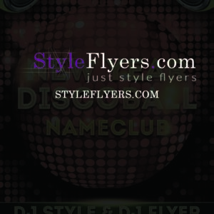 New year Discoball PSD Flyer Template